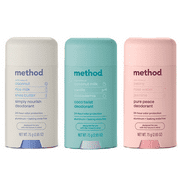 Method Aluminum & Baking Soda Free Deodorant Variety Pack (pure peace, coco twist, simply nourish scents)
