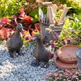 thumbnail image 6 of Sungmor Vintage Cast Iron Duck Garden Statue - 6.7" Tall Heavy Duty Outdoor Duckling Figurine, Rustic Animal Sculpture for Lawn, Patio, Yard - Antique Brown Finish, Farmhouse Home Decoration, 6 of 7