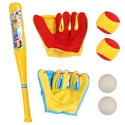 Vokodo 7 Piece Baseball Set Includes 21 Inch Bat 2 Mitts And 4 Balls Great Practice Game For Young Kids To Improve Batting Skills Active Play Sports Toys Perfect Gift For Children Boys Girls Toddlers