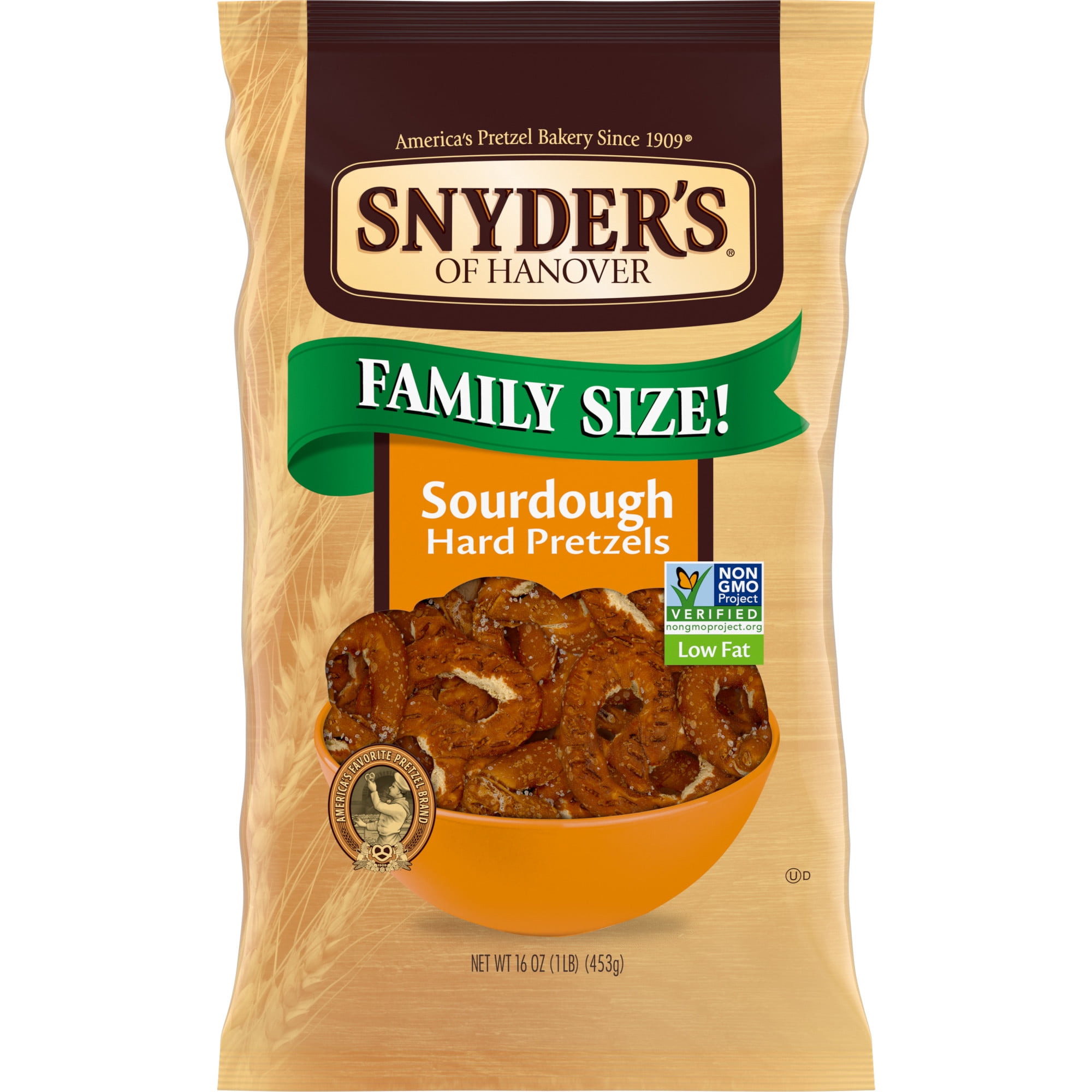 Snyder's of Hanover Pretzels, Sourdough Hard Pretzels, Family Size 16 oz