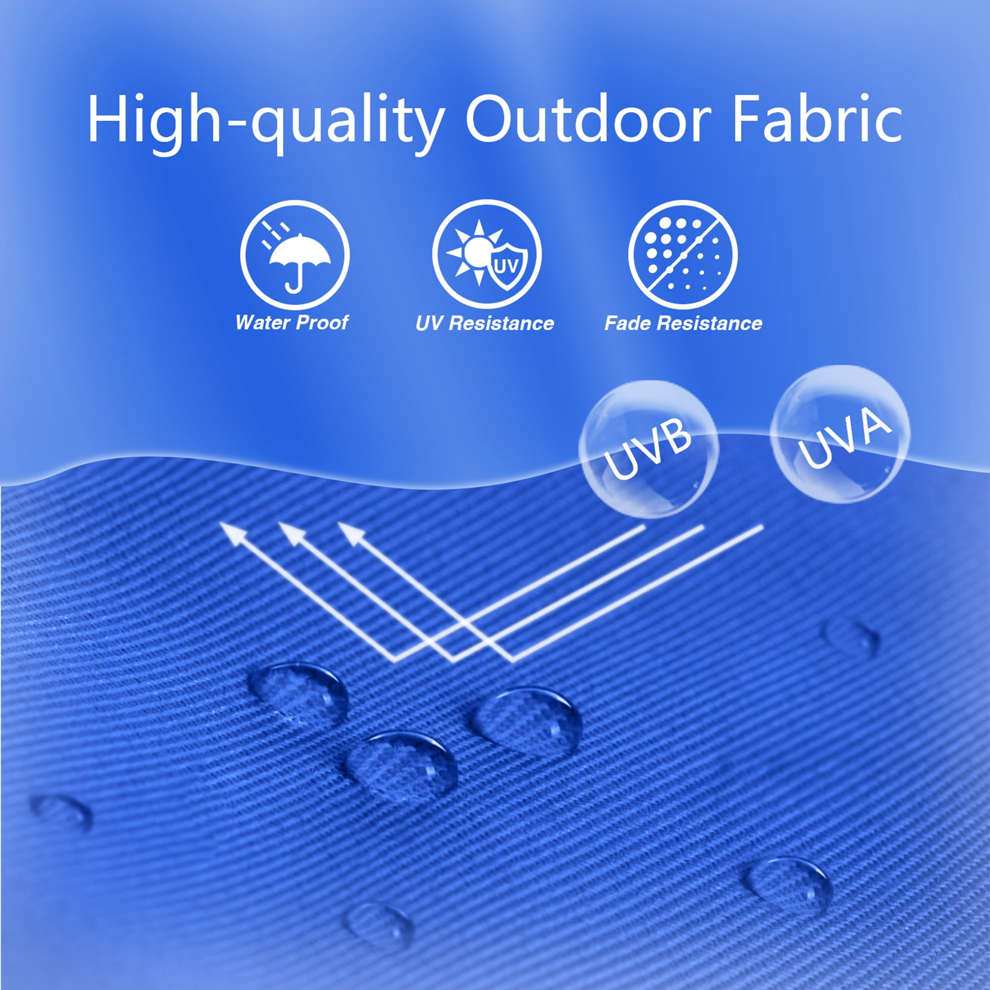Abble 15x9 ft Large Double Sided Rectangular Patio Market Umbrella with Crank Lift - Heavy Duty Steel Sun Shade in Navy