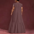 thumbnail image 6 of SOOMLON Plus Size Dresses for Curvy Women Ruffle Cap Sleeve Long Dress Fancy Patchwork Dress Casual Vacation Wear, 6 of 7