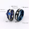 thumbnail image 2 of Matching Rings His and Her Rings Couple Rings 1ct Blue CZ Wedding Ring Sets Wedding Band, 2 of 7