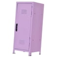 thumbnail image 3 of Stgfyxgs Mini Cosmetics Organizer Iron Cabinet 10.5x10.5x27cm Sturdy for Bedroom Office Dustproof Versatile Storage Box with Flip Door Purple, 3 of 9
