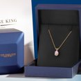 thumbnail image 5 of Gem Stone King 10K Yellow Gold Simulated Pink Opal Pendant Necklace for Women | 0.63 Cttw | Gemstone October Birthstone | Oval Cabochon 7X5MM | With 18 inch Chain, 5 of 6