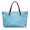 Light Blue Leather Texture, variant on CHAQLIN Top Handle Bag with Casual Large Capacity, Rose Floral Pattern Inner Pocket Tote Handbag for Business Daily