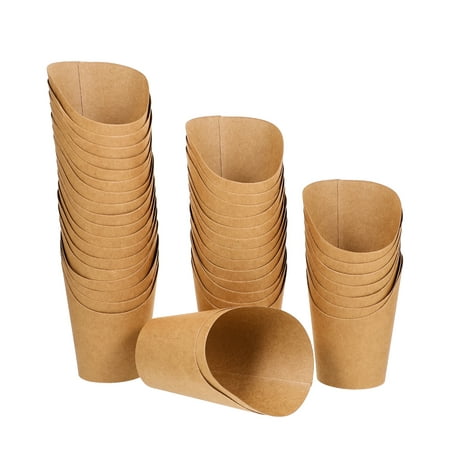 

NUOLUX UPKOCH 100pcs Kraft Paper Cup 14oz Popcorn Boxes Disposable Take-out Party Holder for Ice Cream French Fries