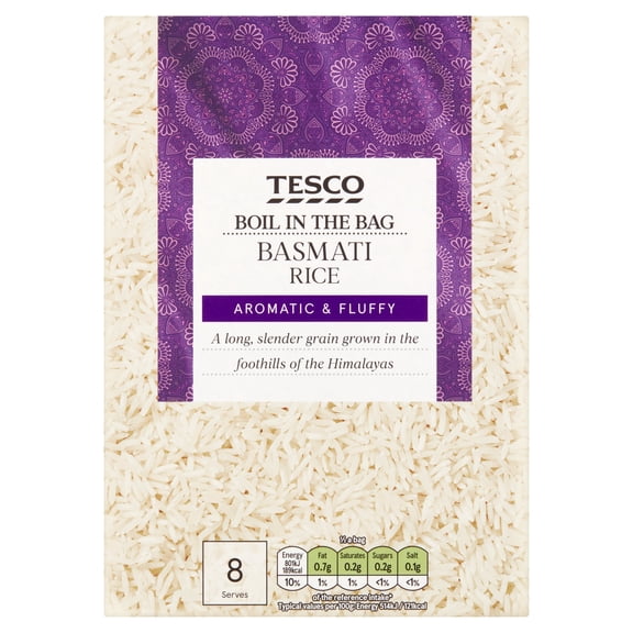 Tesco Boil In The Bag Basmati Rice 4 X 125G, Imported from Britain