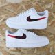 thumbnail image 1 of Air Force 1 Low Custom White Shoes Black & Red Splatter Swooshes Comic Art Style, 1 of 1