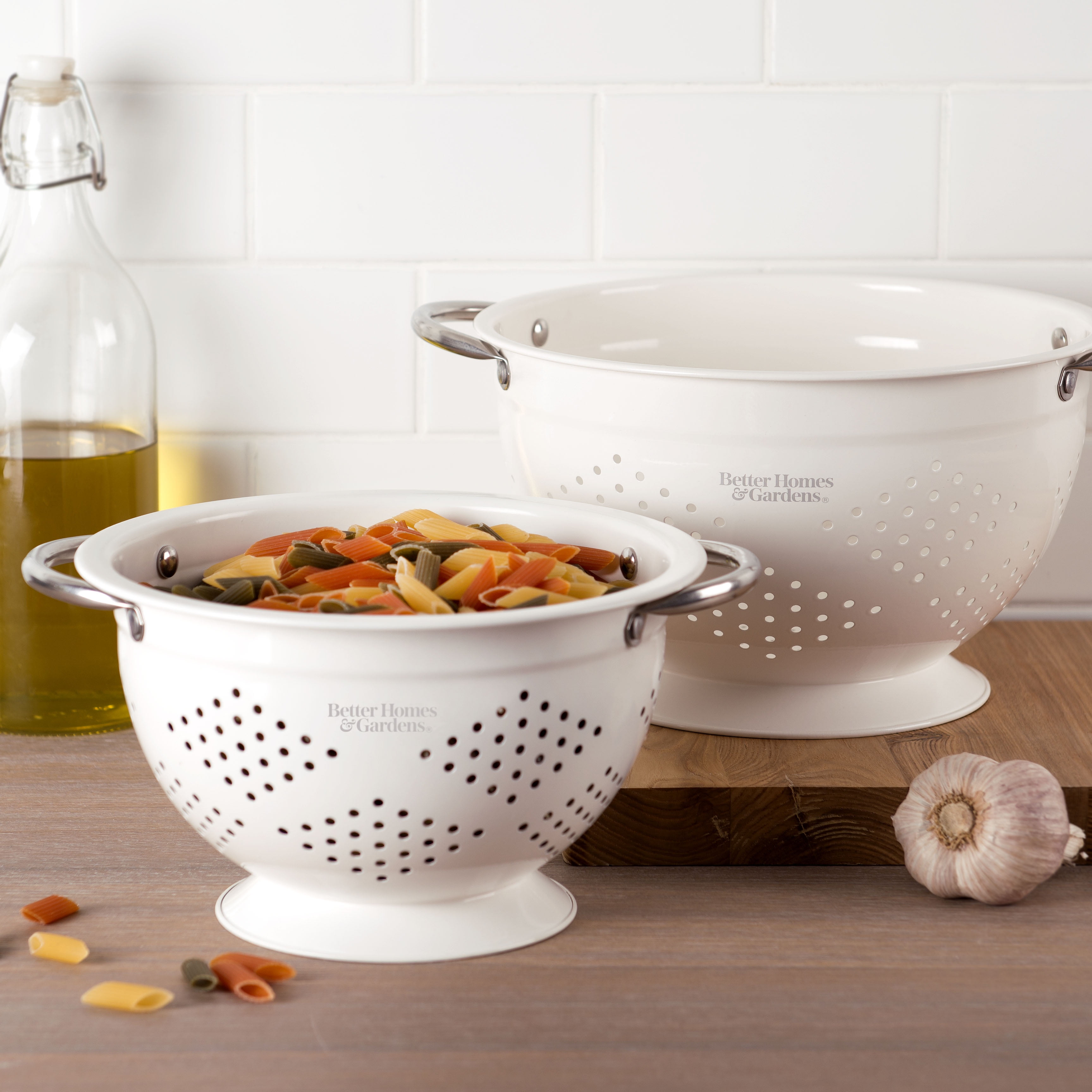 Better Homes & Gardens 2 Piece Colander Set White