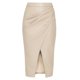 thumbnail image 5 of Falda midi ajustada de piel sintética con cintura alta, abertura delantera y cremallera trasera para ir de fiesta en otoño - Tallas S-XL, 5 of 5