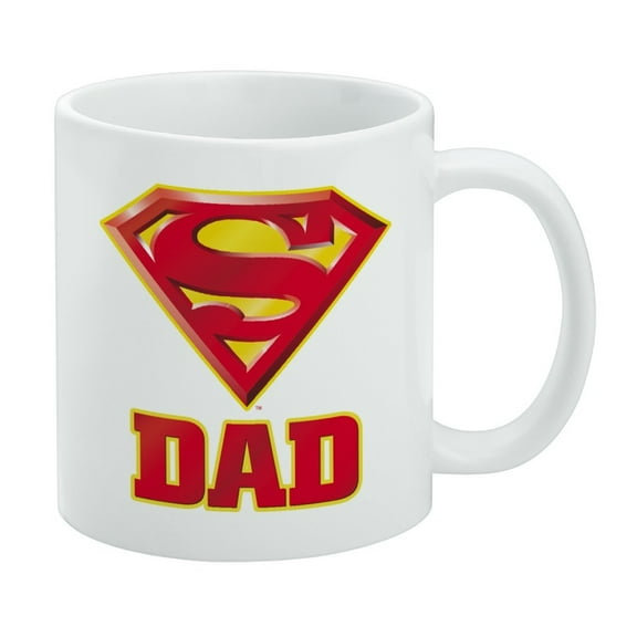 Superman Super Dad Shield Logo White Mug