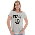 thumbnail image 4 of Hippie Peace Sign Make Love Not War Womens Slim Fit Graphic Tee Brisco Brands M, 4 of 5
