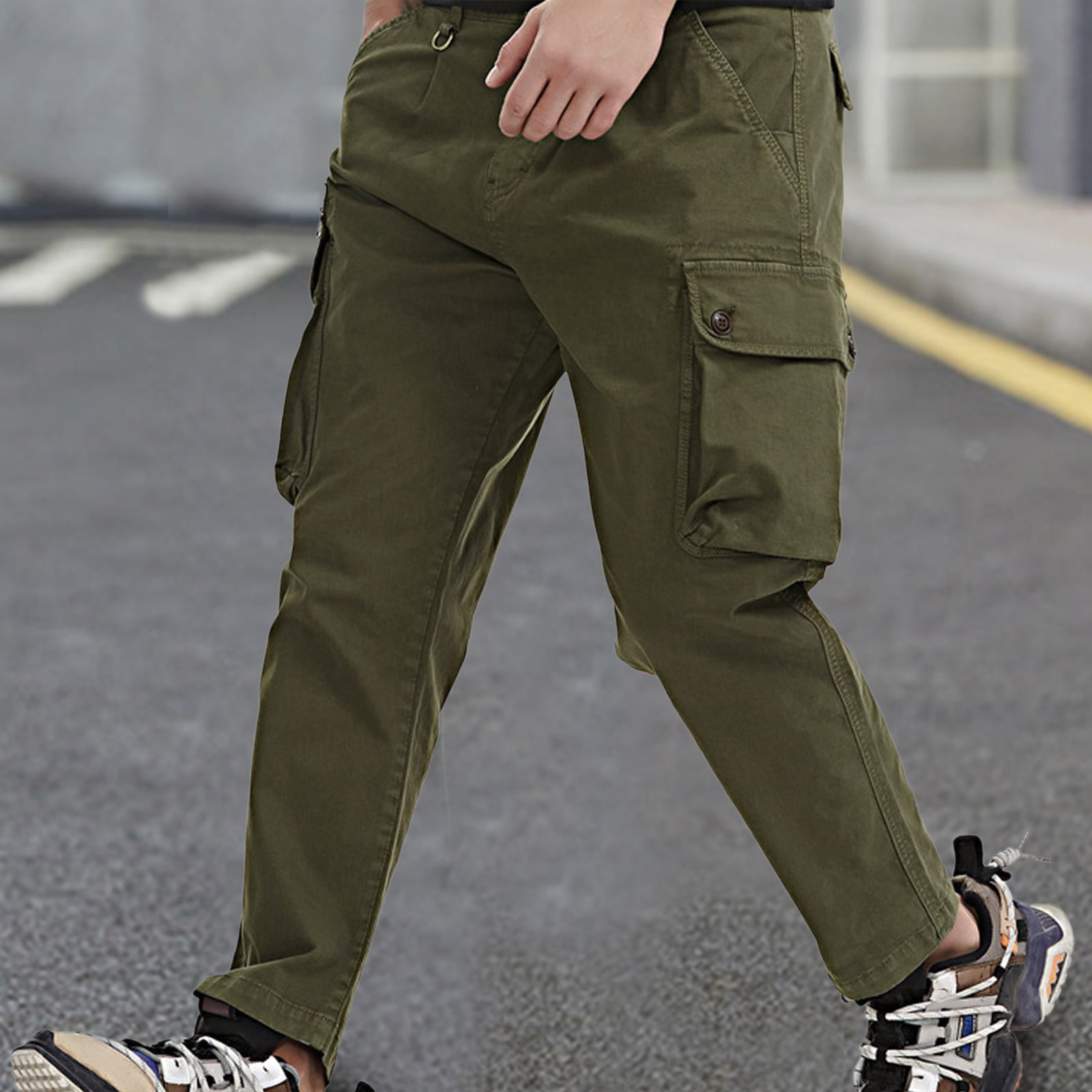 Overlegenhed forligsmanden stave Pxiakgy jeans for men Cargo Mid-waist Trousers Cargo Pants Men's Zip With  Multi-pocket Fit Solid Relaxed Men's pants Men Cargo Pants Army Green + 38  - Walmart.com