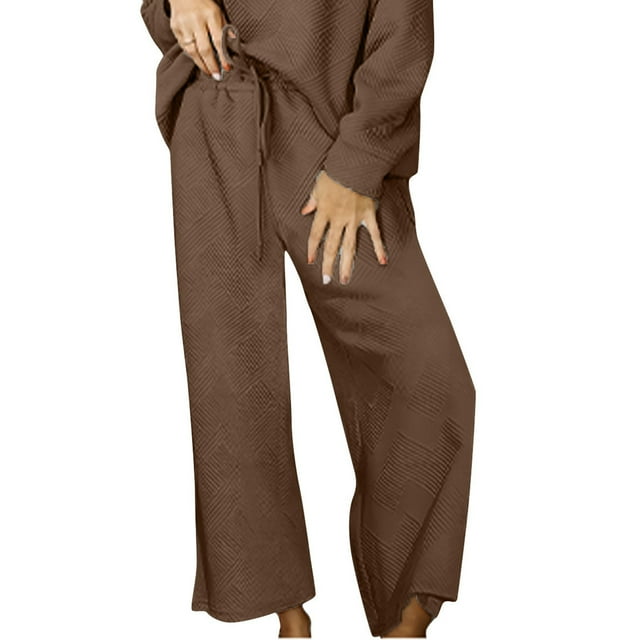 Simua Womens Pants Drawstring Elastic Waist Active Sport Casual Wide Leg Trousers with Pockets