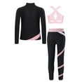 thumbnail image 2 of Haitryli Kids Girls Figure Skating Training Outfits Zip Up Skating Jacket Sports Bra with Leggings Set Pink 12, 2 of 5