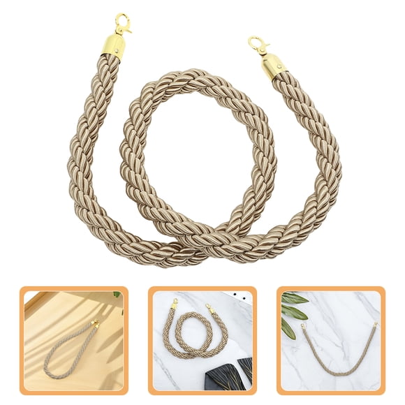 BESTYASH Stanchions Crowd Control Rope With Hooks Made Of Jute 1Set