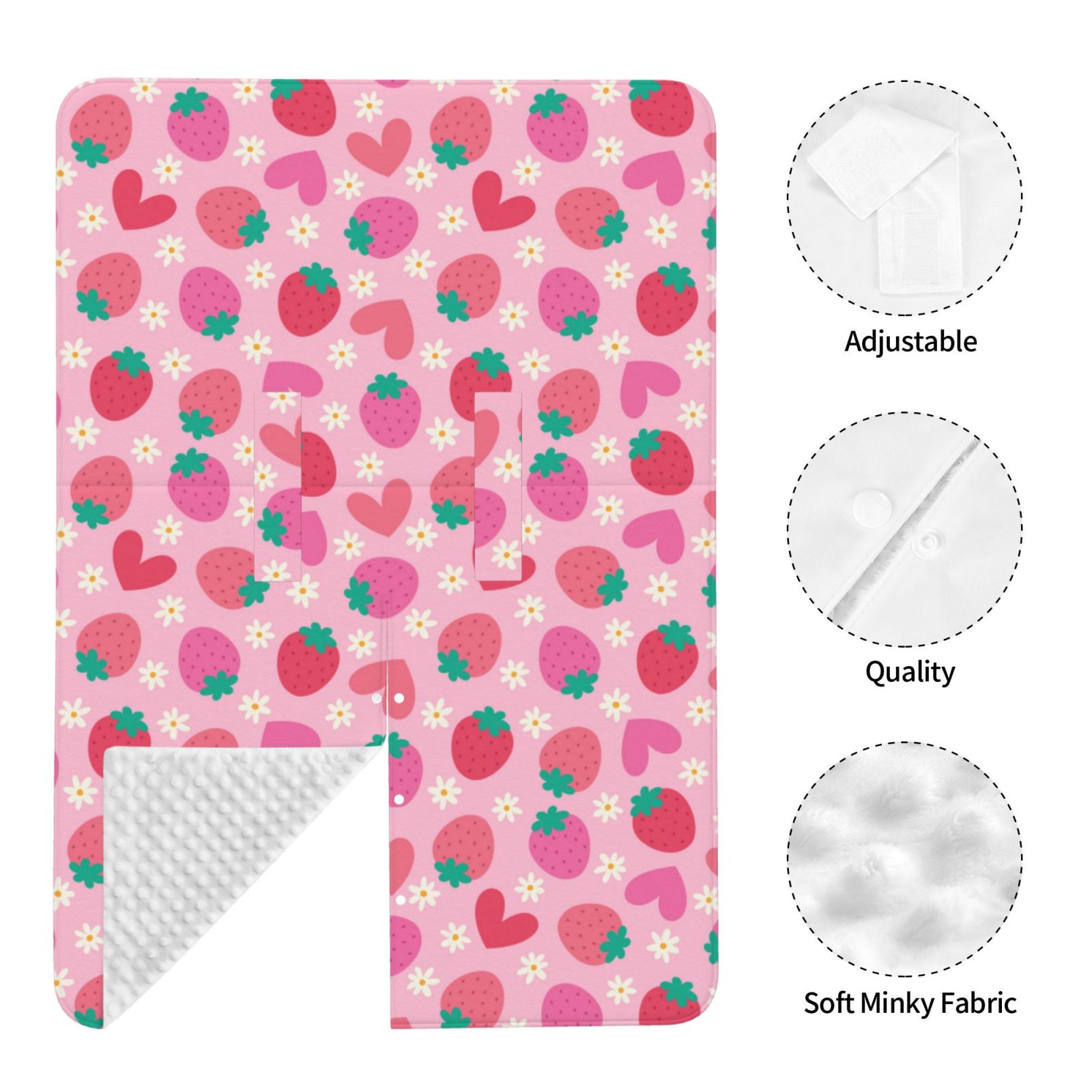 Naloa Haear Strawberry Baby Car Seat Cover, Breathable Baby Carrier Cover, Multiuse Baby Carrier Cover & Nursing Breastfeeding Cover