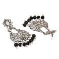 thumbnail image 5 of Efulgenz Crystal CZ Rhinestone Boho Earrings Geometric Round Dangle Statement Earring Set for Women , Black, 5 of 6