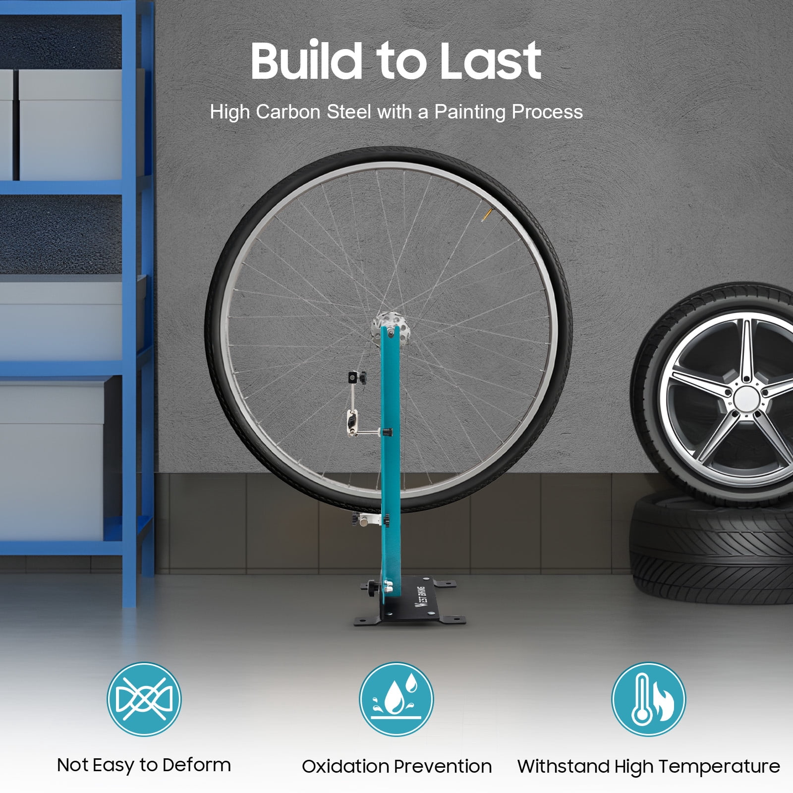 Precision Bike Wheel Truing Stand - Painting Process, Thickened Base, Ideal for Mountain, Road & E - bikes