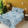 thumbnail image 2 of Ambesonne Oriental Vibes Fitted & Flat Sheet with Sham 3 Pcs Set, Floral Boho Elephant, Twin, Dark Lavender White, 2 of 5