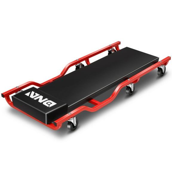 DNA Motoring Low Profile 38.5x17 Rolling Workshop Creeper for Car Garage Mechanic Repair Red