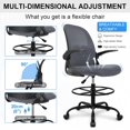 thumbnail image 5 of Coolhut Drafting Chair, Tall Office Chair Standing Desk Chair, Office Drafting Chair with Lumbar Support and Adjustable Footrest Ring, 300lbs, Dark Gray, 5 of 7