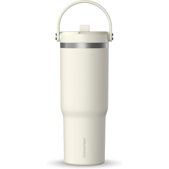 Hydrapeak Nomad 32 oz Tumbler with Handle and Straw Lid, Leakproof, Double Insulated, 32oz Cup Stainless Steel (Ivory)
