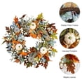 thumbnail image 3 of Thanksgiving, Harvest Festival, Halloween, Christmas Pastoral Decorative Wreath, 45cm Pumpkin Eucalyptus Leaves, 3 of 6