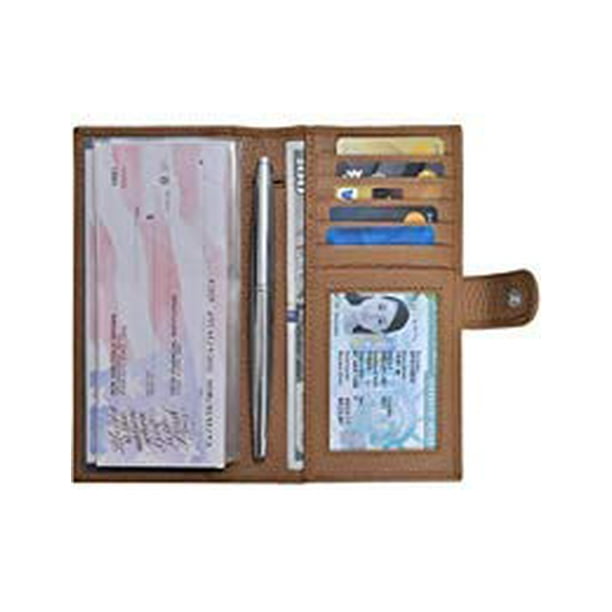 Checkbook Cover for Duplicate Checks Leather RFID Secure Cover with