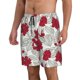 thumbnail image 2 of Fotbe Leaves And Anemone Flowers In Red Grey Trajes de Baño Estampados para Hombre, Shorts de Verano de Secado Rápido, Ropa de Playa, Bañadores-Small, 2 of 6
