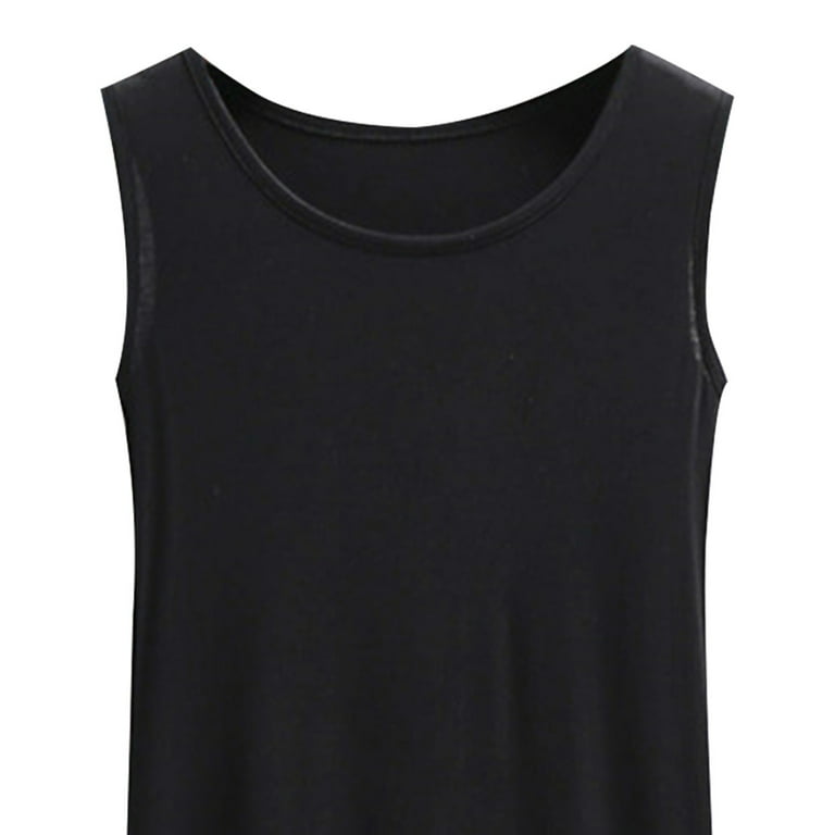 AherBiu Womens Pajama Dress Without Bra Crew Neck Sleeveless Comfy