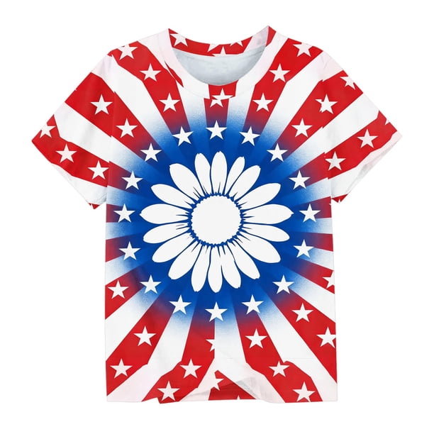 Odeerbi Chicos Niñas 4 de Julio Camiseta Manga Corta Día de La Independencia Camiseta Gráfica