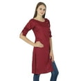 thumbnail image 2 of Women Designer Asymmetric Cotton Red Kurti Indian Kurta Casual Top Tunic Dress, 2 of 3