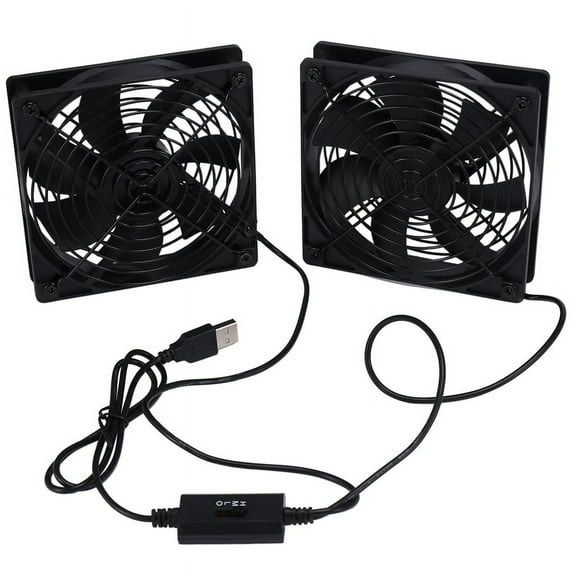 Dual 120mm 5V USB Powered PC Router Fans with Speed Controller High Cooling Fan for Modem Receiver