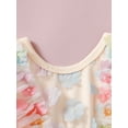 thumbnail image 6 of vera natura Baby Girls Rompers Dress Flower Embellished Fly Sleeve Mesh Skirt Hem Infant Bodysuits with Headband Multicolor 0-3 Months, 6 of 9