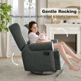 thumbnail image 5 of Royalcraft Swivel Recliner Chair, Comfy Glider Rocking Chairs with Lumbar Pillow and Footrest, Dark Grey, 5 of 8