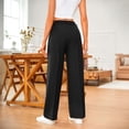 thumbnail image 4 of Zylarhe Women's Pants Women's Straight Leg Casual Pants Comfortable Versatile Trousers With Button Detail Side Pockets For Daily Wear All Seasons, 4 of 6