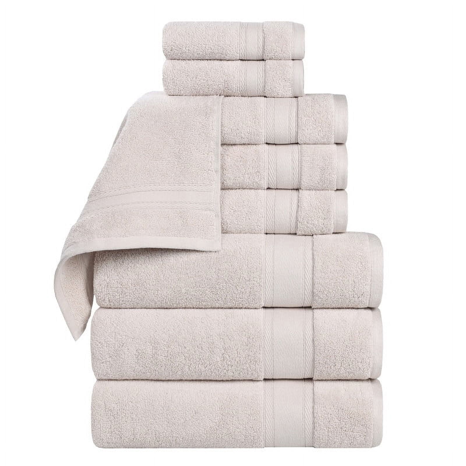 Superior Belmont 9 Piece Zero Twist Towel Set, Ultra Soft Cotton Towels, White