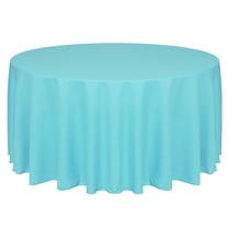 Ultimate Textile Faux Burlap - Havana 114-Inch Round Tablecloth - Basket Weave, Turquoise Blue