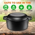 thumbnail image 4 of NutriChef Cast Iron Multi Cooker Pre-Seasoned Non-Stick Double Dutch Stovetop Casserole Cookware, 4 of 7