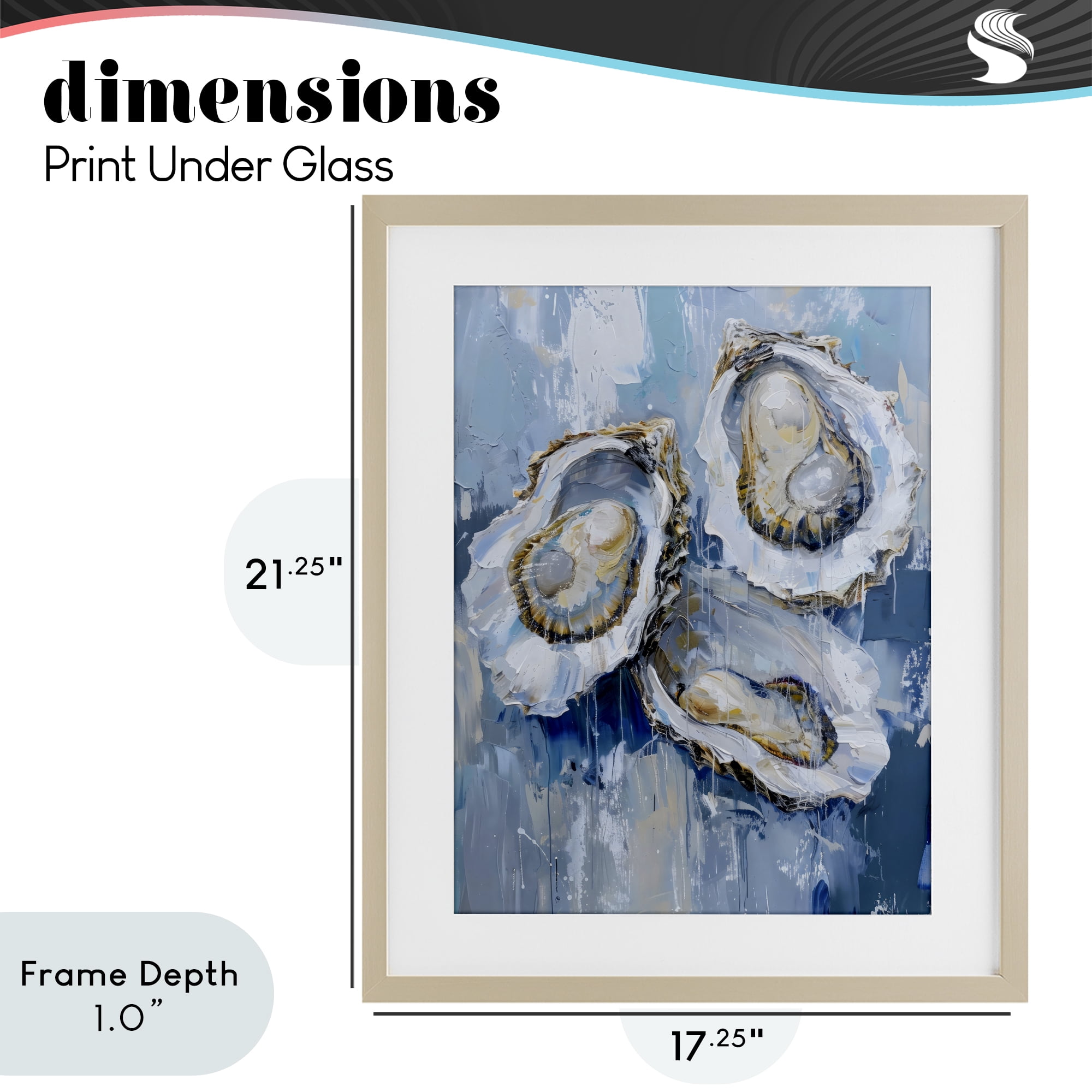Stupell Industries Vibrant Blue Oysters Birch Framed Print Under Glass, design by Creative Studio