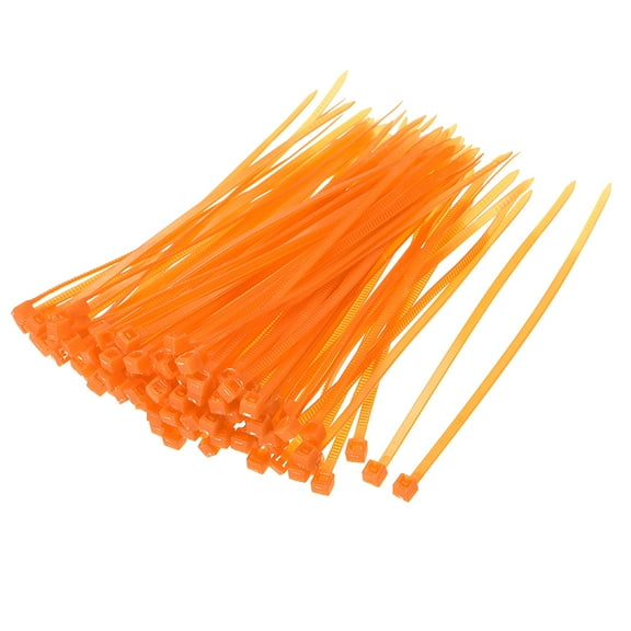 4-Inch 0.09-Inch Orange Nylon Cable Ties Self-Locking Zip Ties 100 Pack