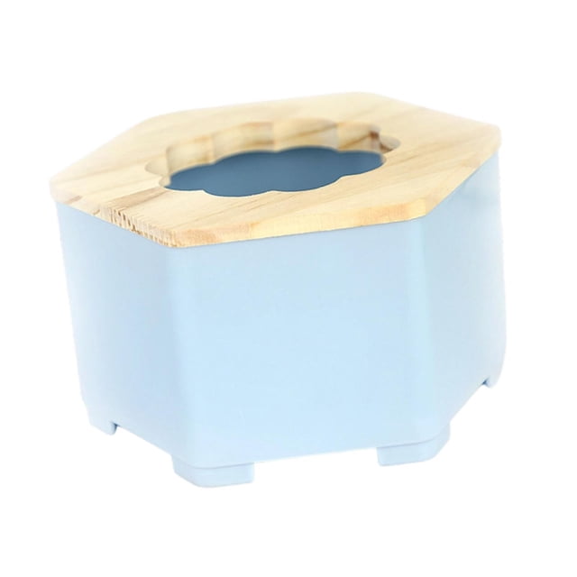 Caja de arena para baño de hámster, lavabo de arena, cuarto de ducha, diseño 2 en 1, orinal semicerrado. Azul