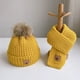 thumbnail image 2 of Conjunto de dos piezas de gorro y bufanda para niños de otoño e invierno, gorro de punto cálido con forro polar para niños y niñas, gorro de lana de oso, 2 of 6