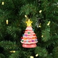 thumbnail image 3 of Mr. Christmas 5" Nostalgic Ceramic Lit Tree Ornament, Pink, 3 of 3