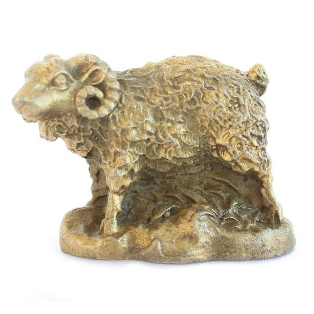 Feng Shui Import Statue de Mouton en Métal LLC