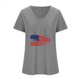 thumbnail image 4 of Camisetas Casuales de las Mujeres Gradiente Día de la Independencia Impreso Cuello Redondo, Blusa de Manga Corta para Diario, Fiesta Y Primavera Verano, 4 of 6