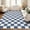 Blue, variant on GlowSol 2 x 6 ft Black Beige Geometric Checkered Runner Rug, Washable Soft Non-Slip Low Pile Large Indoor Rug for Living Room, Bedside, Nursery, Hallway