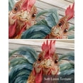 thumbnail image 6 of Rooster Feather Kitchen Valances for Windows Farmhouse Linen Window Valance Curtain for Living Room Window Treatment Farmhouse Vintage Wooden Grain Valance Rod Pocket Topper Drape, 54 x 18 Inch, 6 of 6